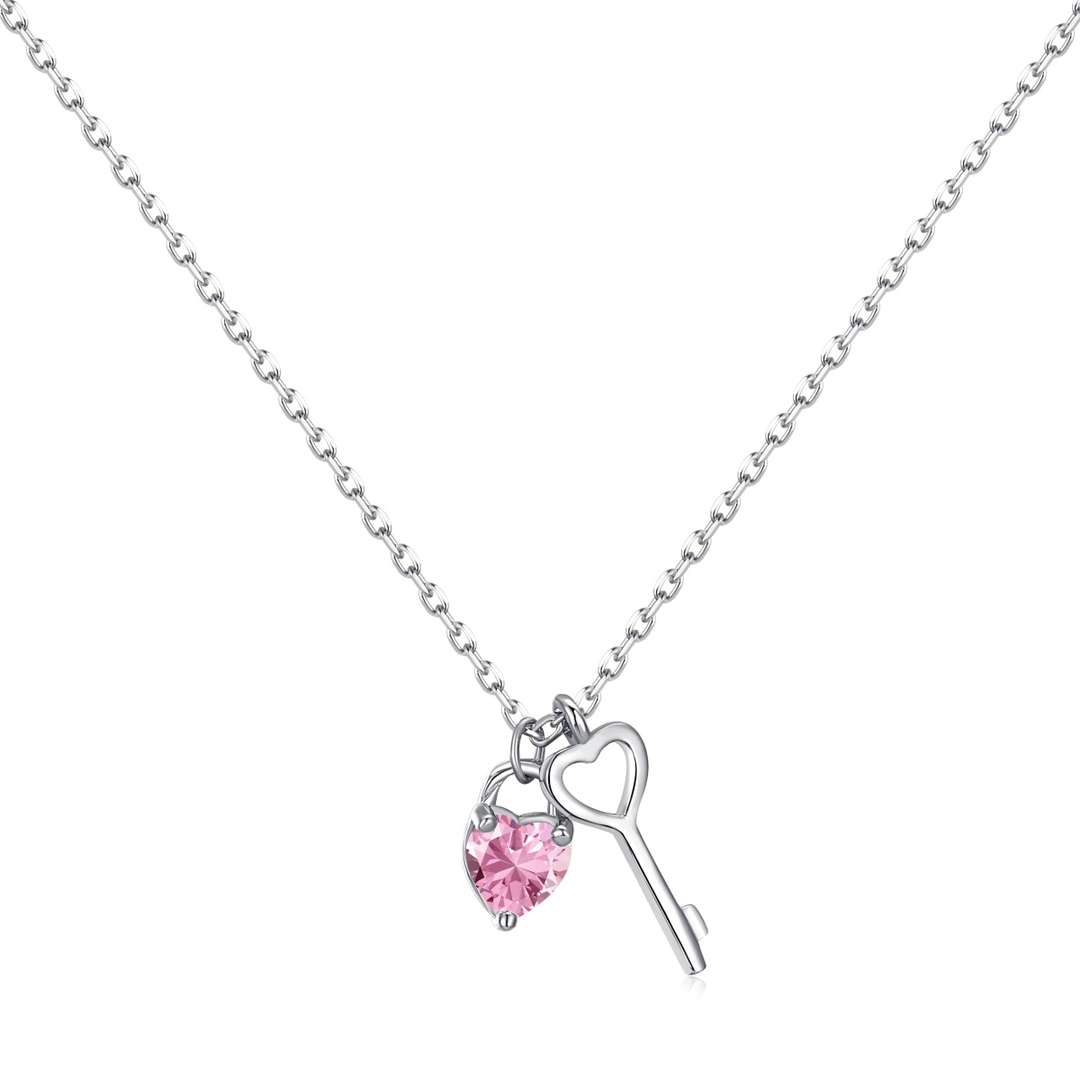[Raffine]Unique Heart Shape Key Pendent Necklace