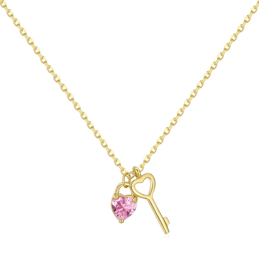 [Raffine]Unique Heart Shape Key Pendent Necklace