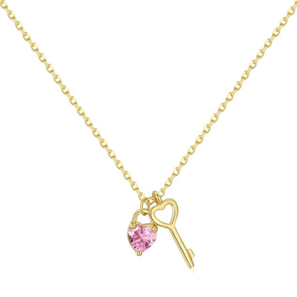 [Raffine]Unique Heart Shape Key Pendent Necklace
