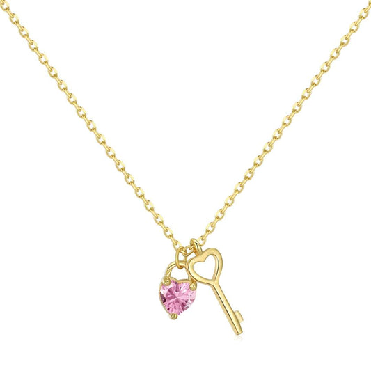 [Raffine]Unique Heart Shape Key Pendent Necklace