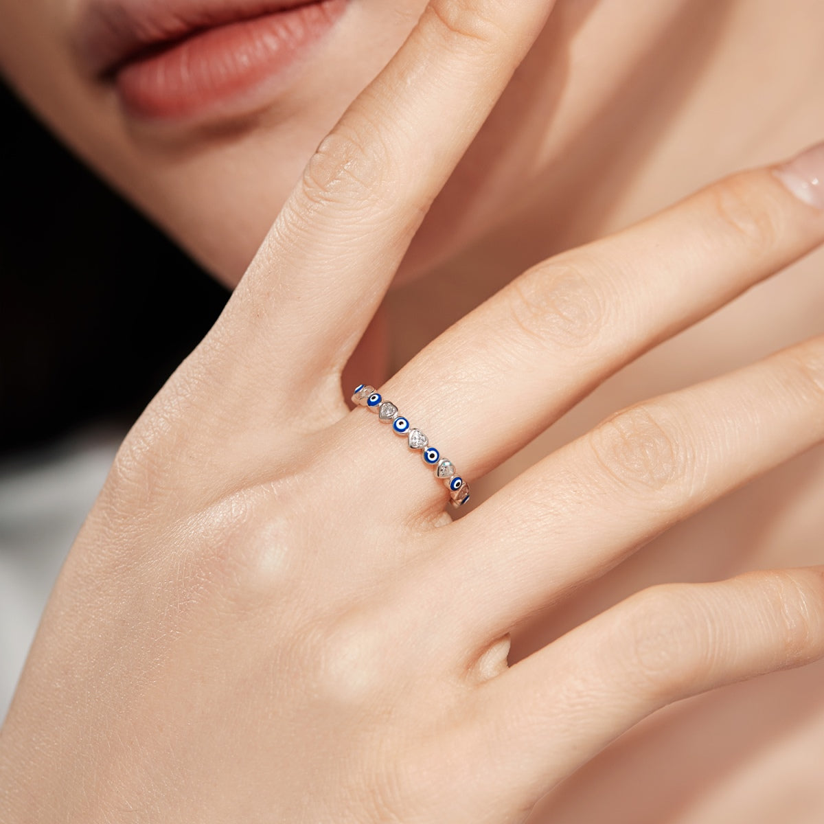 [Raffine] Anillo redondo colorido y radiante para uso diario