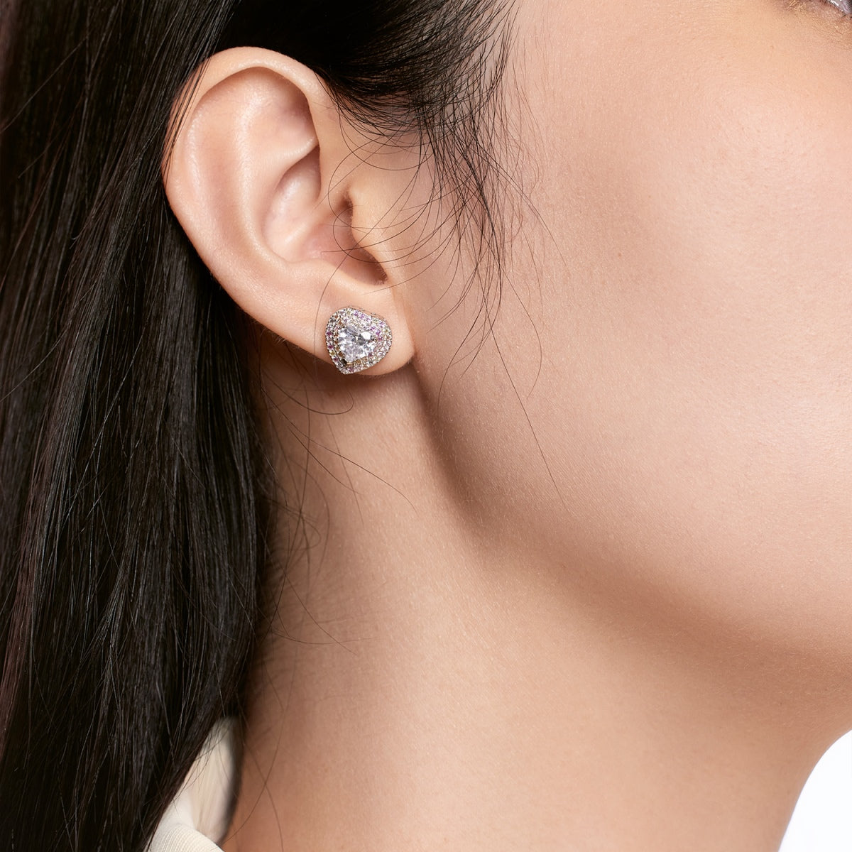 [Raffine]Dazzling Heart Shape Lover Earrings