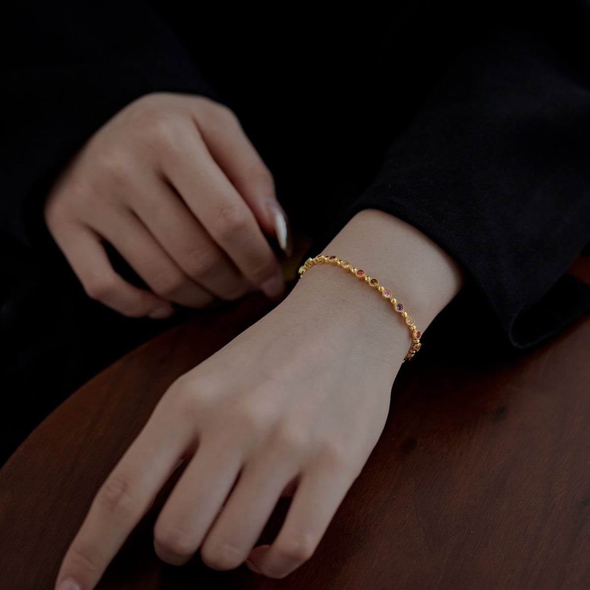 [Raffine] Pulsera de fiesta con corte redondo exquisito y brillante