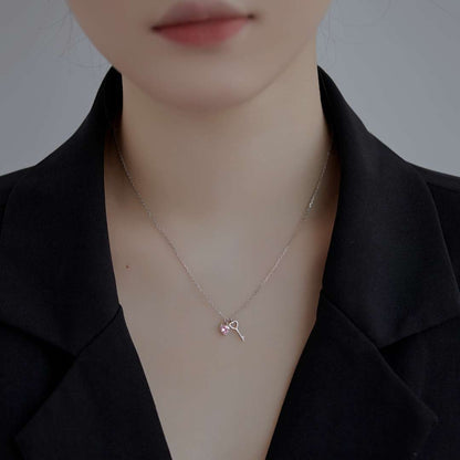 [Raffine]Unique Heart Shape Key Pendent Necklace