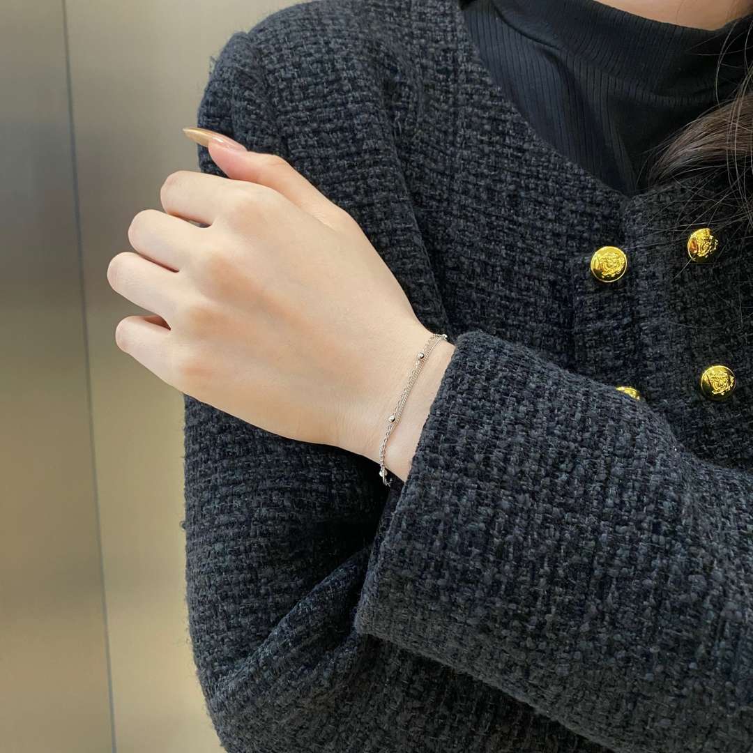 [Raffine]Pulsera delicada de cuentas de doble capa