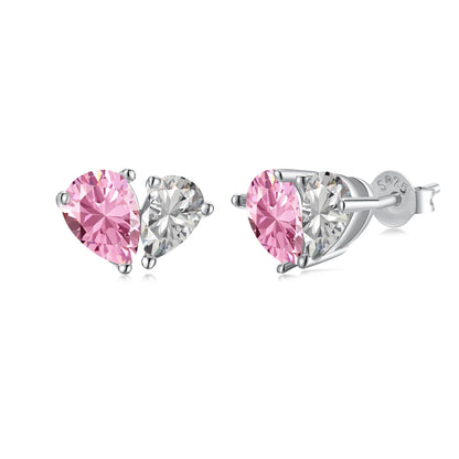 [Raffine]Dazzling Elegant Heart Cut Lover Earrings