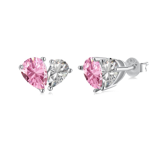 [Raffine]Dazzling Elegant Heart Cut Lover Earrings