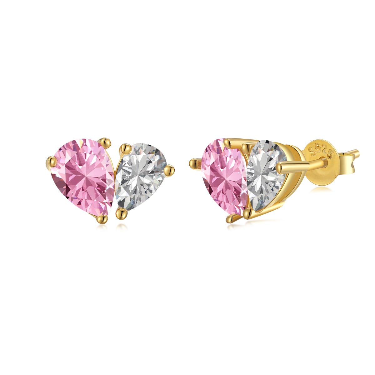 [Raffine]Dazzling Elegant Heart Cut Lover Earrings