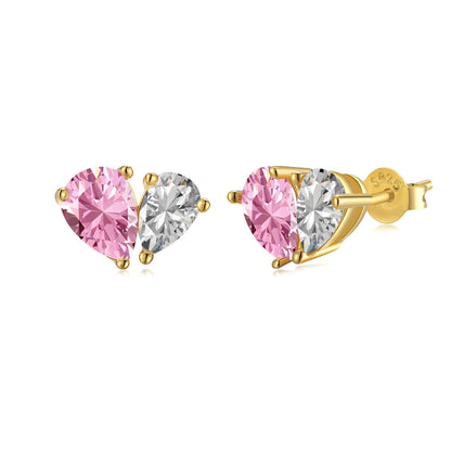 [Raffine]Dazzling Elegant Heart Cut Lover Earrings