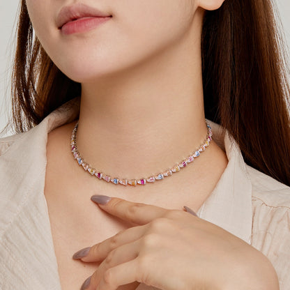 [Raffine]Radiant Colorful Rainbow Necklace