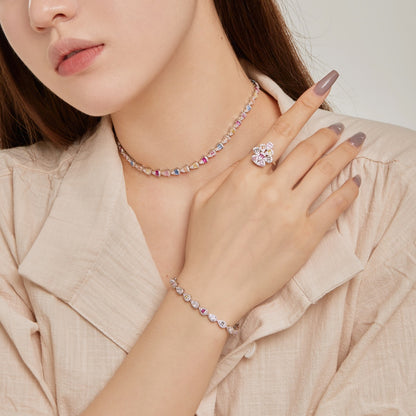 [Raffine]Radiant Colorful Rainbow Necklace