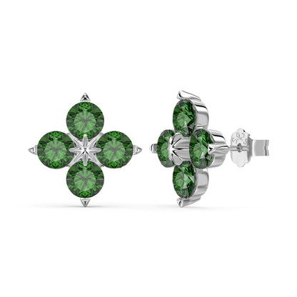 [Raffine]Boucles d'oreilles trèfle à quatre feuilles et étoile à huit branches