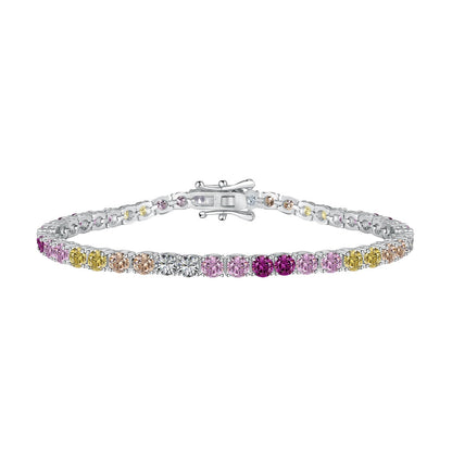 [Raffine] Pulsera de tenis con corte redondo, colorida y radiante