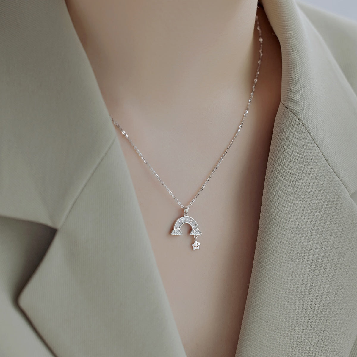 [Raffine]Unique Rainbow Star Necklace
