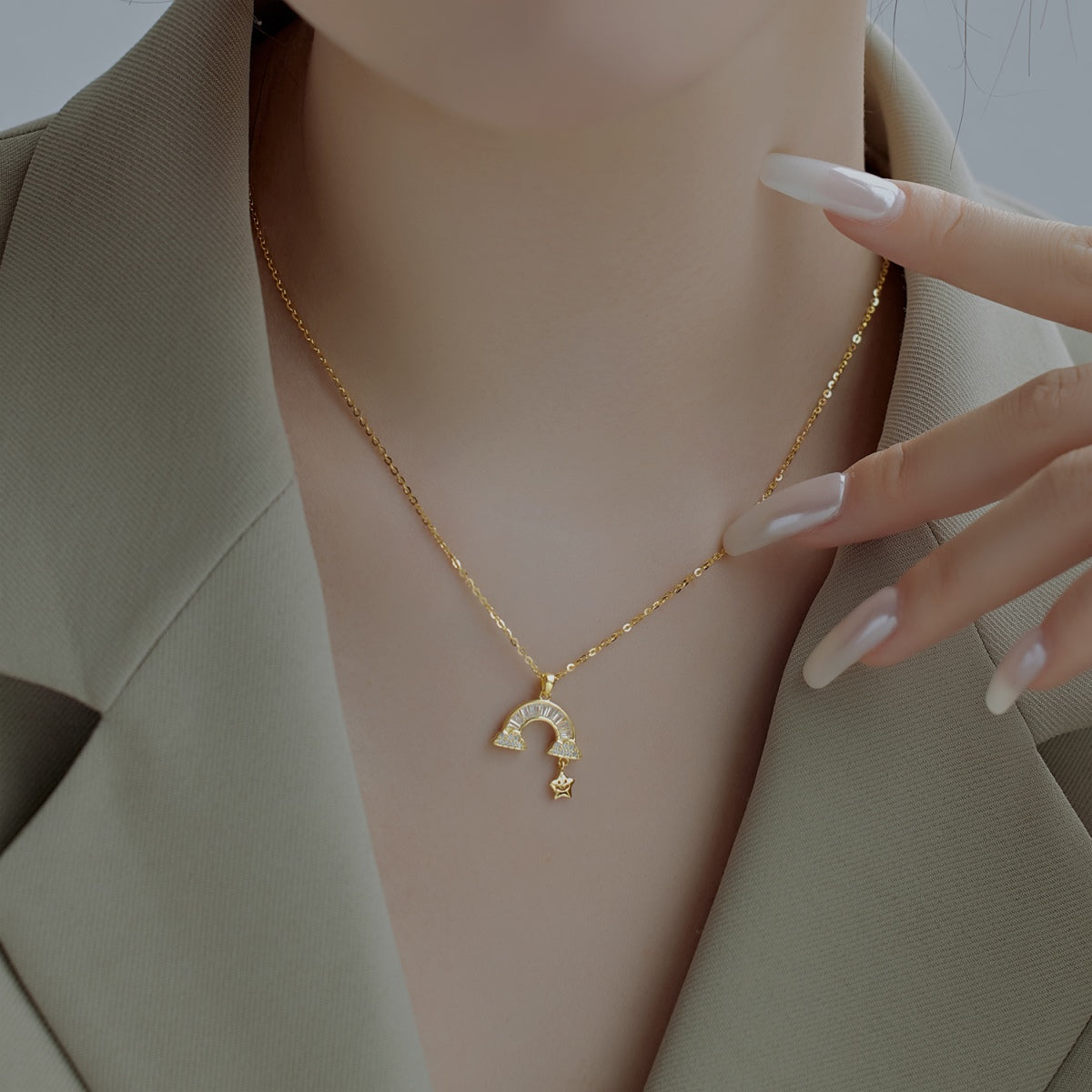 [Raffine]Unique Rainbow Star Necklace