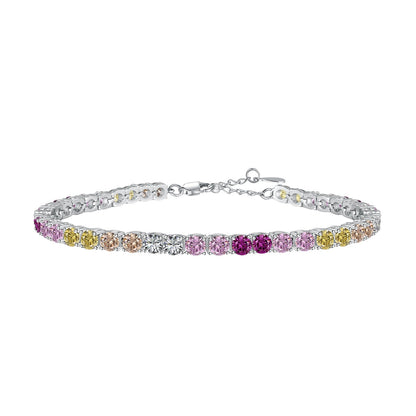 [Raffine] Pulsera de tenis con corte redondo, colorida y radiante