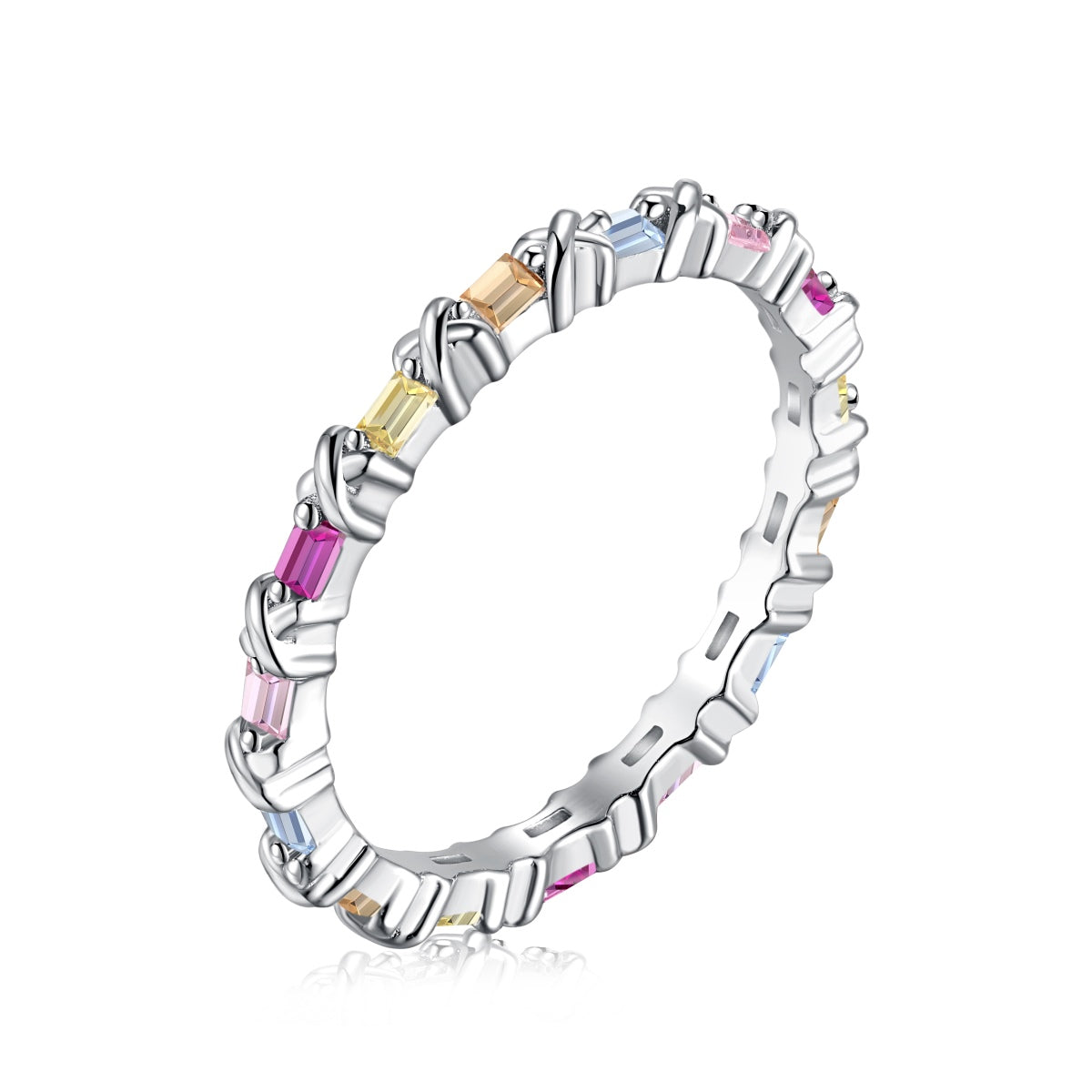 [Raffine] Anillo diario encantador y colorido con corte redondo