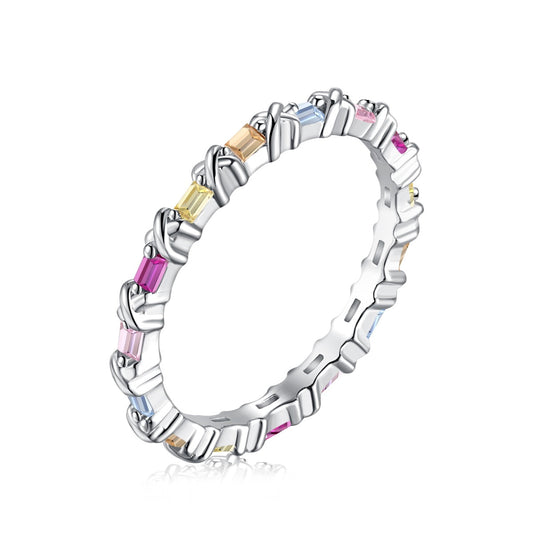 [Raffine] Anillo diario encantador y colorido con corte redondo