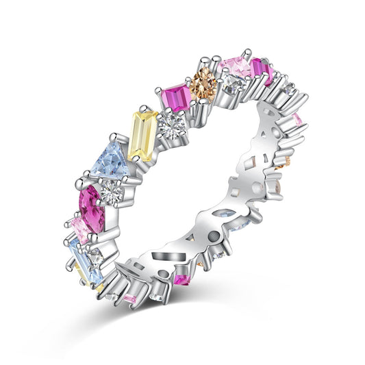 [Raffine] Anillo diario policromático deslumbrante con múltiples cortes