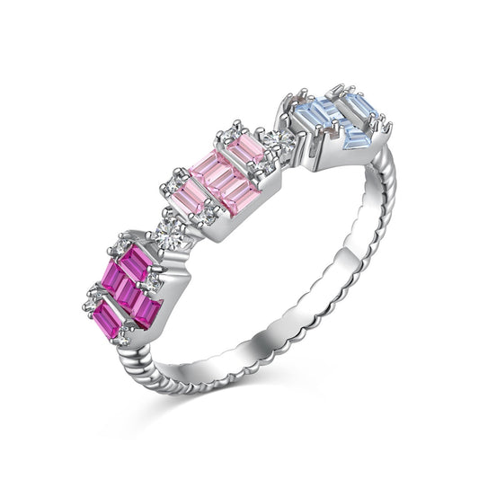 [Raffine] Anillo de fiesta único y colorido con corte esmeralda