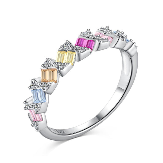 [Raffine] Anillo diario delicado con corte esmeralda vibrante