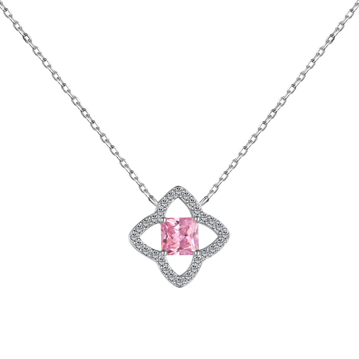 [Raffine]Exquisite Flower Shape Princess Cut Necklace