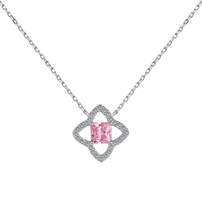 [Raffine]Exquisite Flower Shape Princess Cut Necklace
