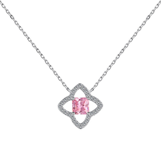 [Raffine]Exquisite Flower Shape Princess Cut Necklace