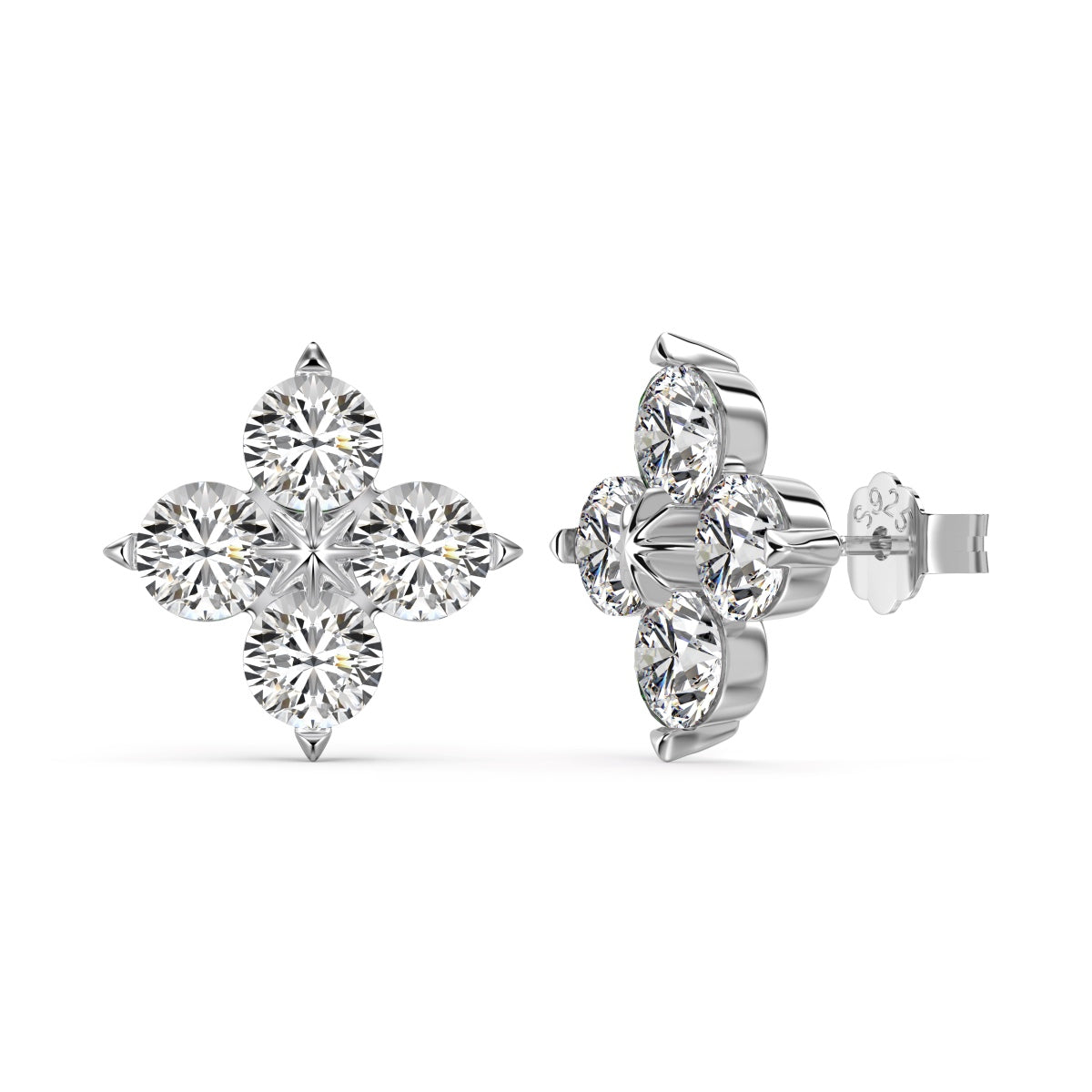[Raffine]Boucles d'oreilles trèfle à quatre feuilles et étoile à huit branches
