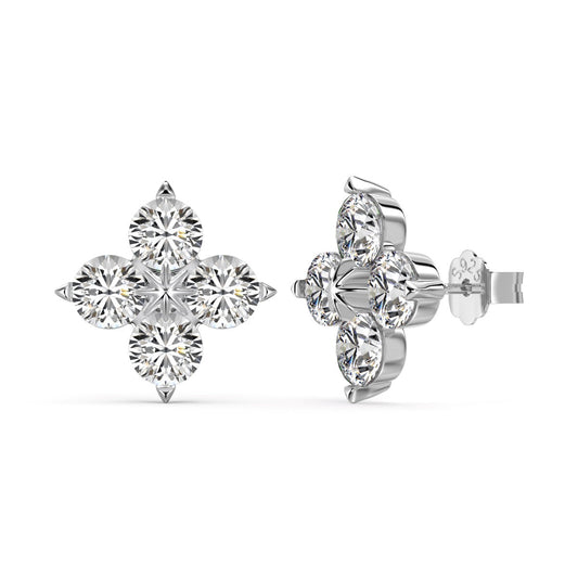 [Raffine]Four-Leaf Clover Eight-Pointed Star Earrings