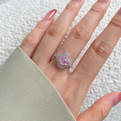 [Raffine] Lujoso anillo de banquete con forma de flor de eternidad