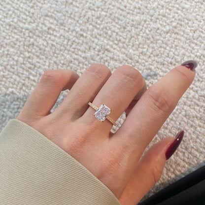 [Raffine] Anillo de fiesta de corte radiante y deslumbrante de 2.0 quilates