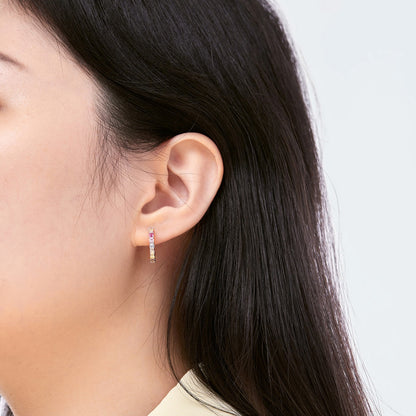 [Raffine]Radiant Colorful Round Cut Earrings