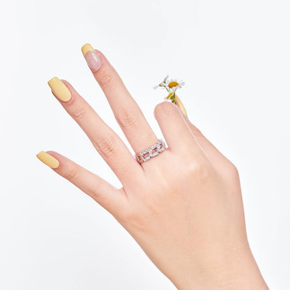 [Raffine] Anillo diario brillante y vibrante con corte esmeralda