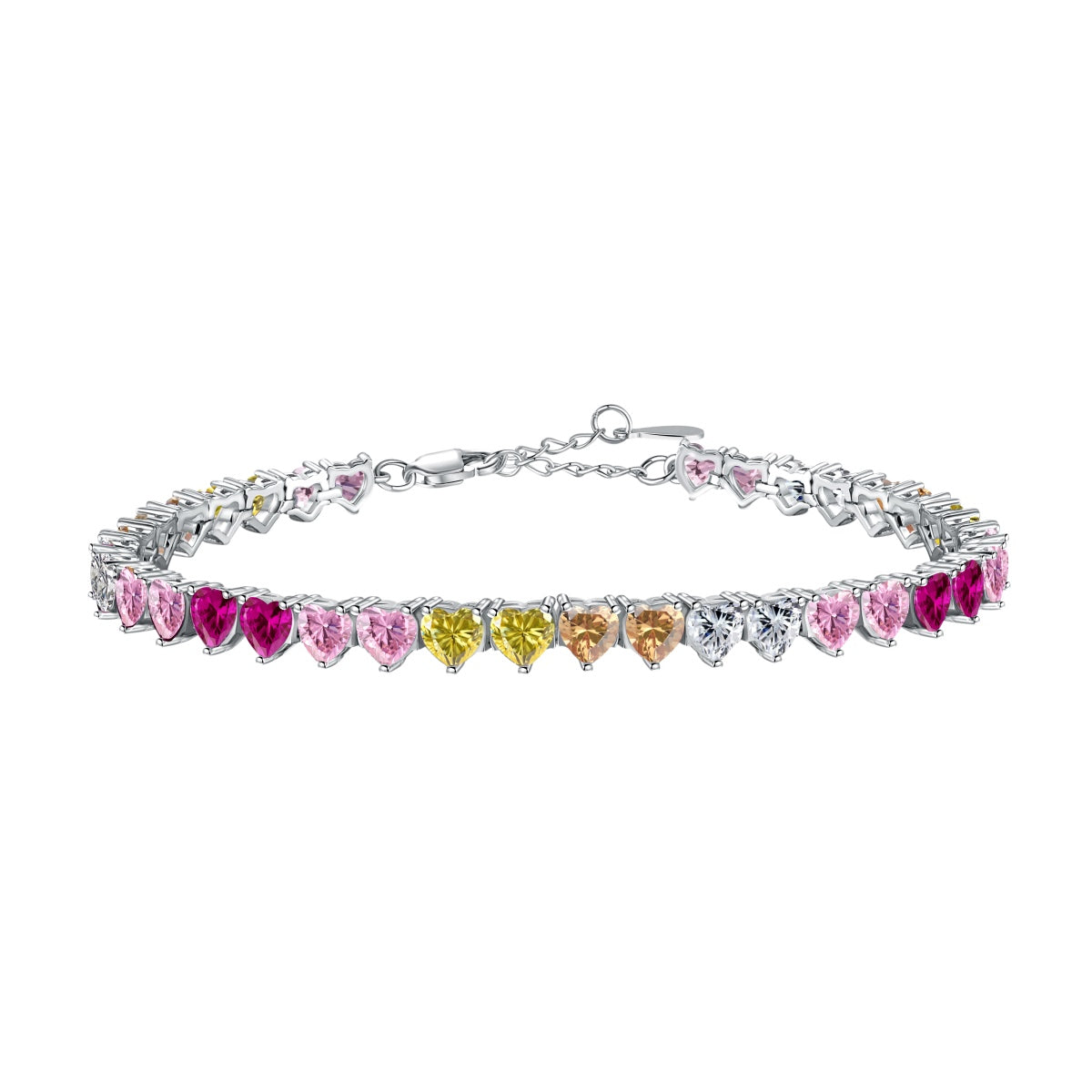 [Raffine] Lujosa pulsera romántica con forma de corazón, colorida y elegante.