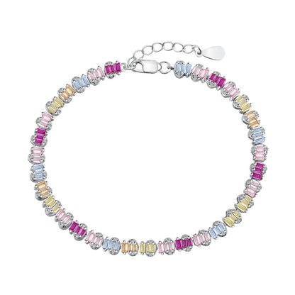 [Raffine] Delicada pulsera de fiesta con corte esmeralda colorido