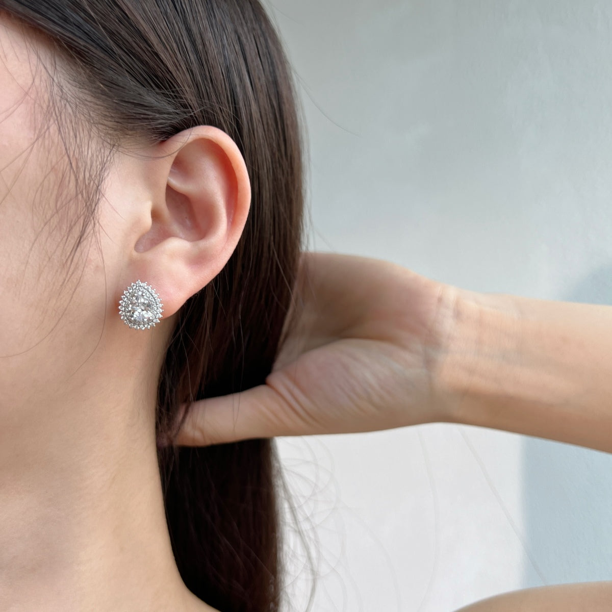 [Raffine]Delicate Gorgeous Pear Cut Daily Earrings