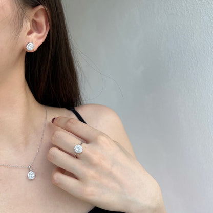 [Raffine]Delicate Radiant Oval Cut Daily Earrings