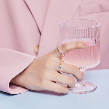 [Raffine] Anillo diario elegante con corte radiante y vibrante en tonos vibrantes