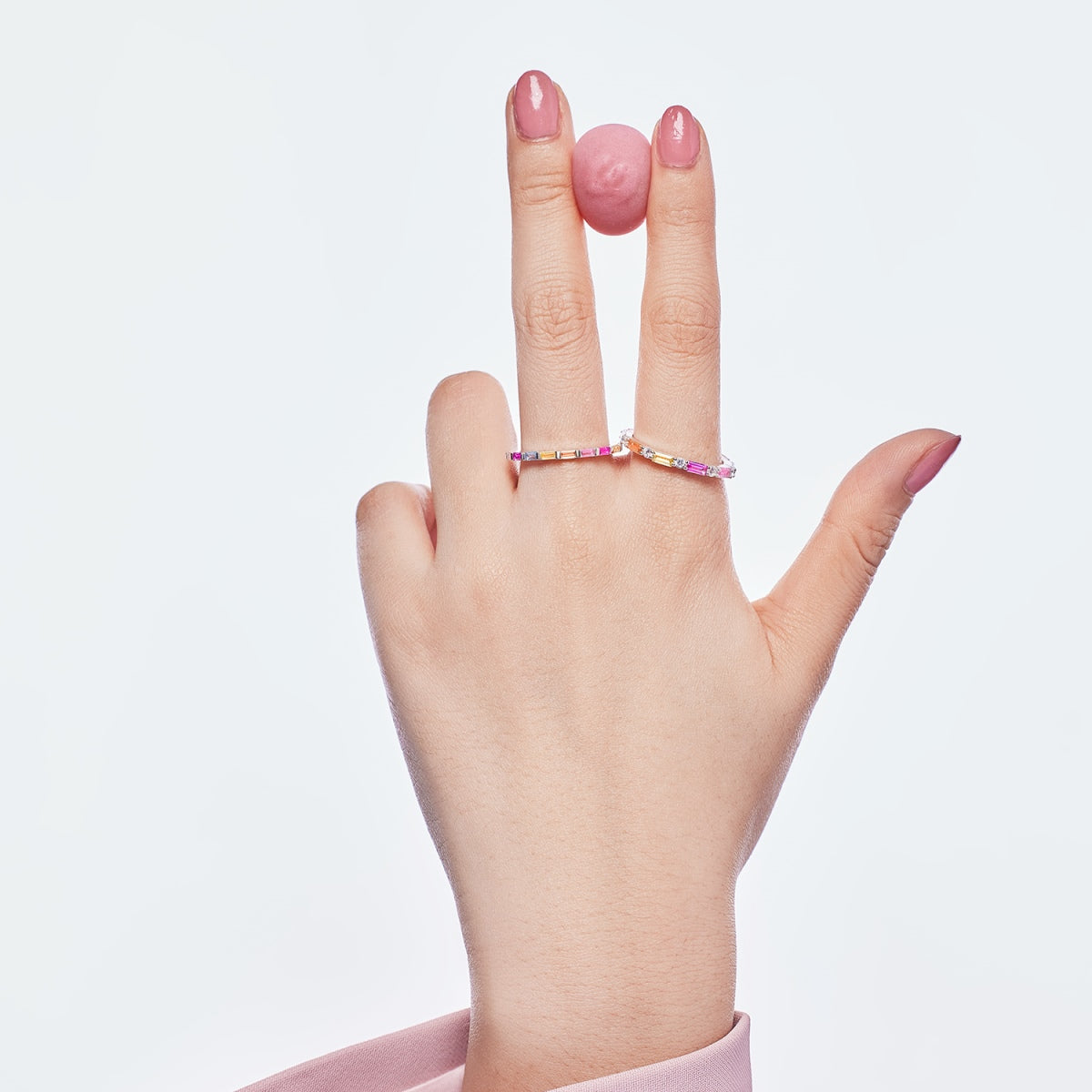 [Raffine] Anillo diario elegante con corte radiante y vibrante en tonos vibrantes