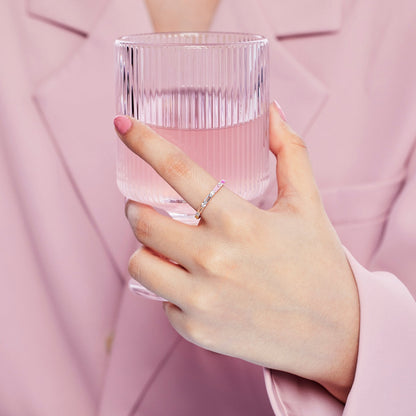[Raffine] Anillo diario elegante con corte radiante y vibrante en tonos vibrantes