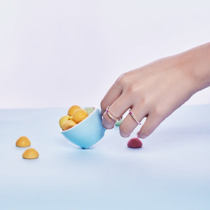 [Raffine] Anillo diario elegante con corte radiante y vibrante en tonos vibrantes