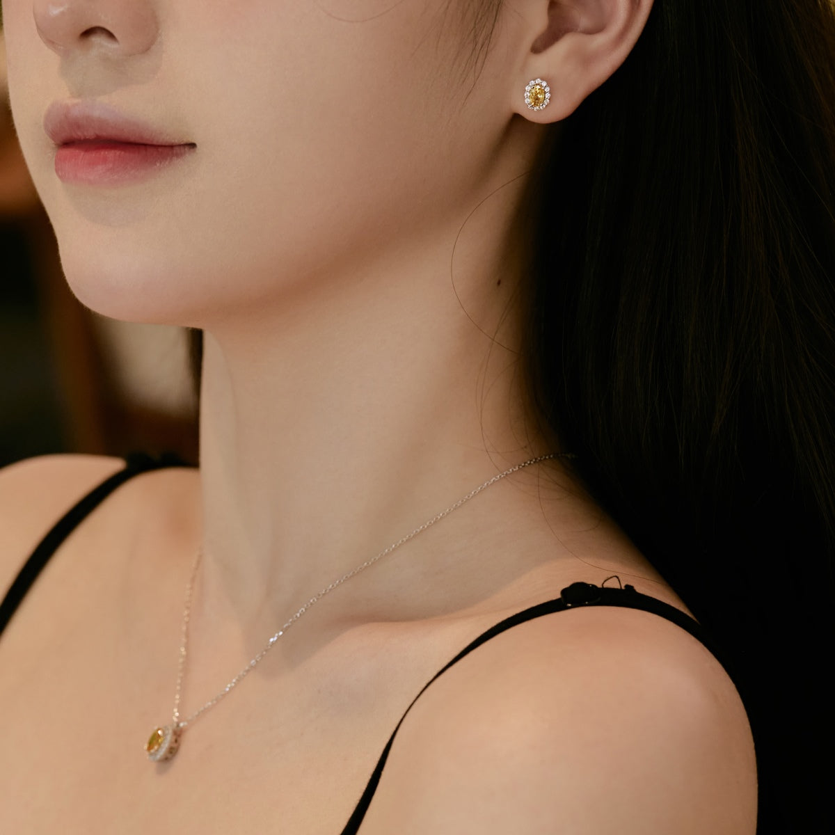 [Raffine]Delicate Unique Oval Cut Daily Earrings