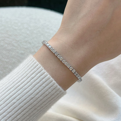 [Raffine] Delicada y encantadora pulsera de tenis con corte redondo