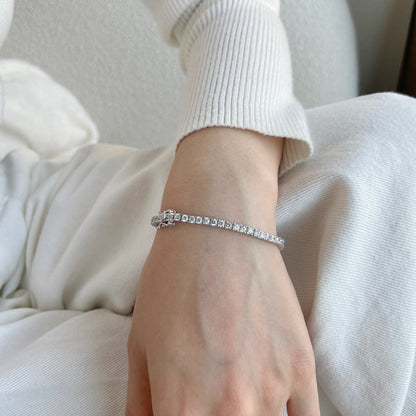 [Raffine] Delicada y encantadora pulsera de tenis con corte redondo