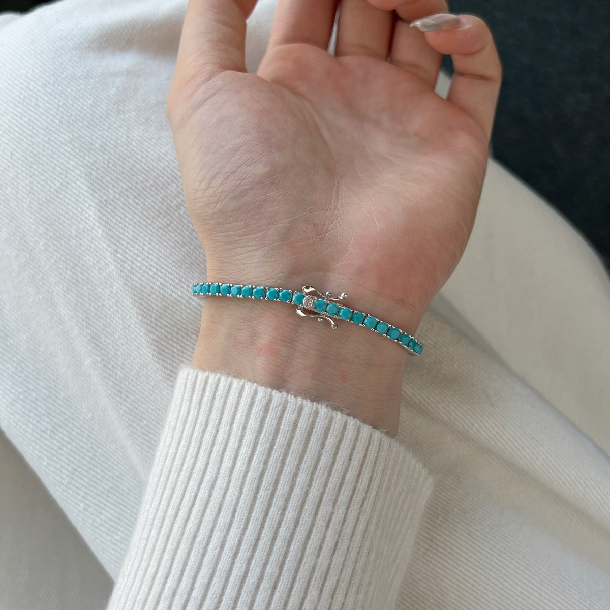 [Raffine] Delicada y encantadora pulsera de tenis con corte redondo