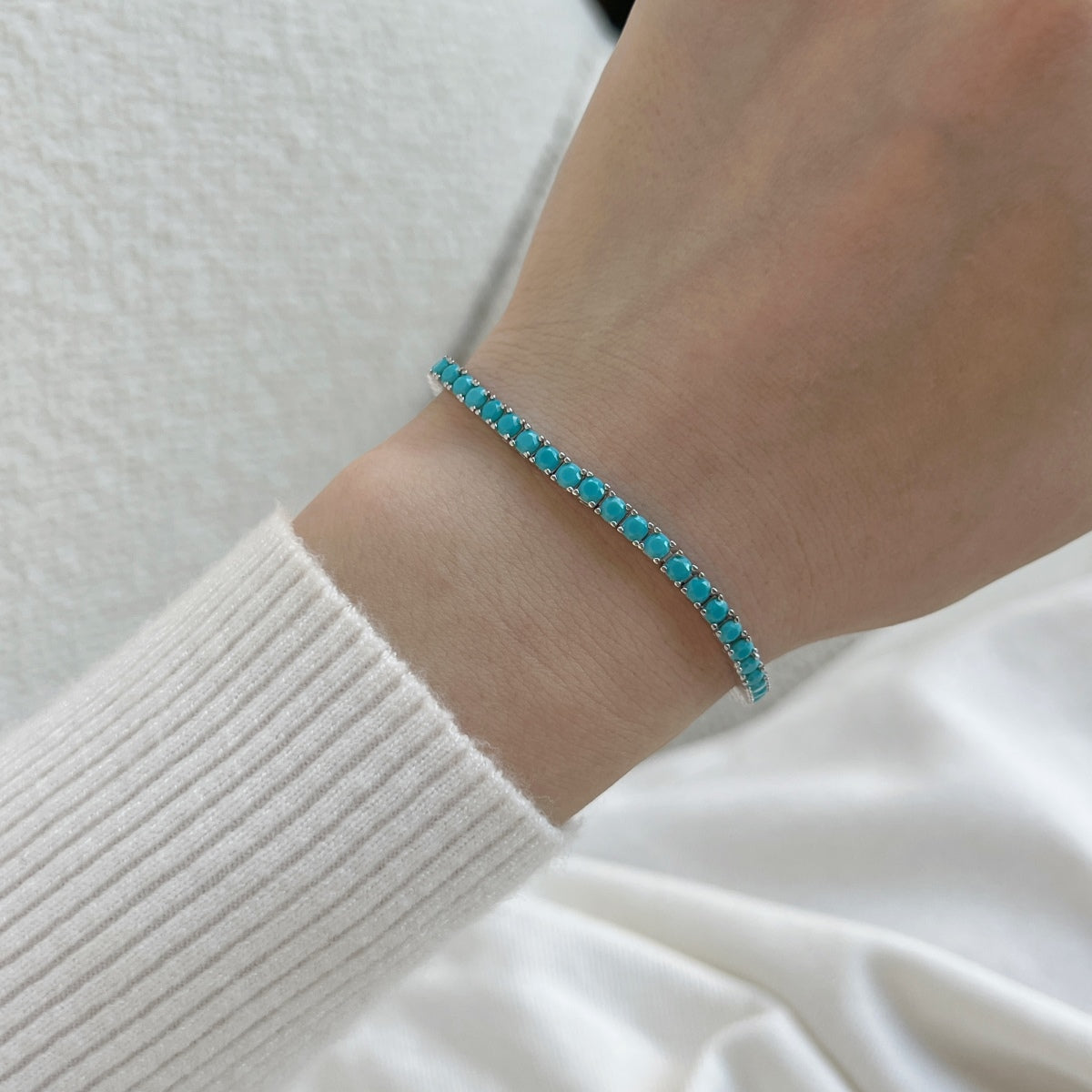 [Raffine] Delicada y encantadora pulsera de tenis con corte redondo