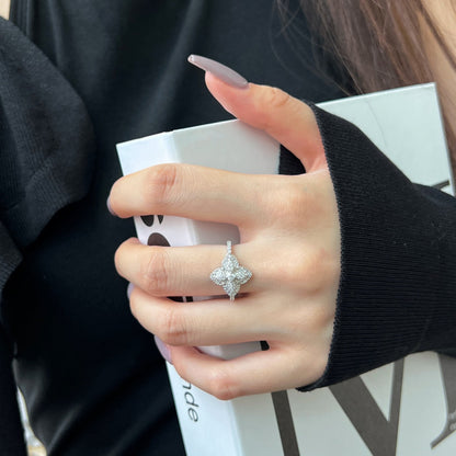 [Raffine] Anillo de banquete lujoso con forma de flor colorida