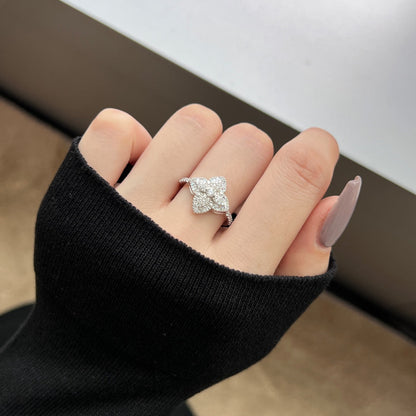 [Raffine] Anillo de banquete lujoso con forma de flor colorida