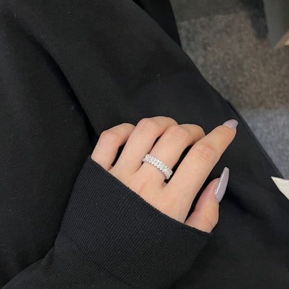 [Raffine] Anillo de cóctel con corte esmeralda adornado y llamativo